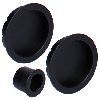BONAITI SERRATURE Classic Sliding Door Handle Round B7D Blind Finger Pull Set Black