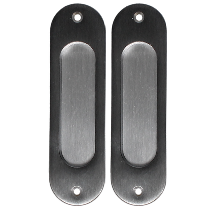 BONAITI SERRATURE Classic Sliding Door Handle Pull MOS Oval Blind Pair Satin Chrome