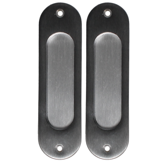 BONAITI SERRATURE Classic Sliding Door Handle Pull MOS Oval Blind Pair Satin Chrome