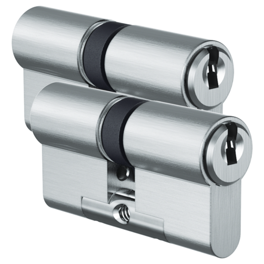 EVVA ICS Keyed Alike Pair DZ Double Euro Cylinder 6 Keys TS007 3* 72mm 36-36 31-10-31 003EI - Nickel Plated