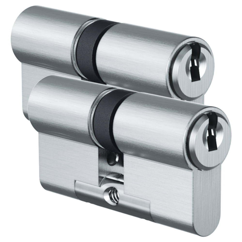 EVVA ICS Keyed Alike Pair DZ Double Euro Cylinder 6 Keys TS007 3* 102mm 51-51 46-10-46 003EI - Nickel Plated