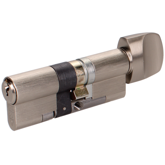 EVVA EPSnp KDZ Key & Turn Euro Cylinder Keyed To Differ 3 Keys TS007 3* 77mm 41-T36 36-10-T31 44BE1 - Nickel Plated