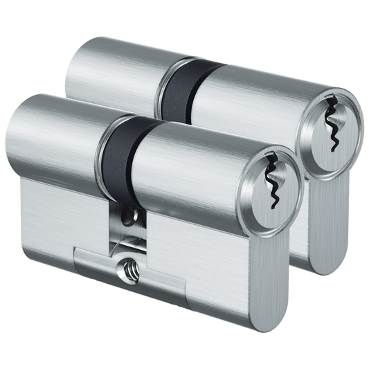 EVVA EPSnp Keyed Alike Pair DZ Euro Double Cylinder 6 Keys TS007 3* 77mm 41-36-10-31 44BE1 - Nickel Plated