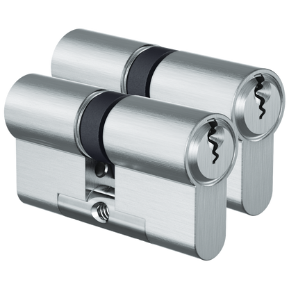 EVVA EPSnp Keyed Alike Pair DZ Euro Double Cylinder 6 Keys TS007 3* 82mm 41-41 36-10-36 44BE1 - Nickel Plated