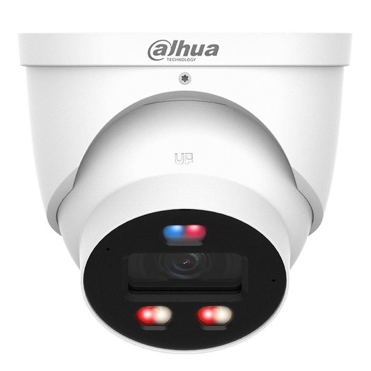 DAHUA IP Turret Dome WizSense Series 3 Network Camera With Active Deterrence 30 Metre IR 12V DC 6MP - White