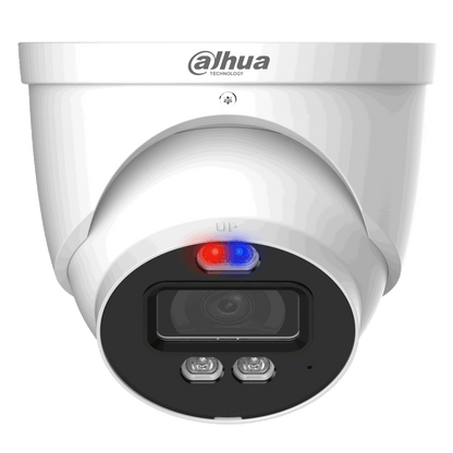 DAHUA HDCVI Turret Dome (Eyeball) Camera Active Deterrence 16:9 12V DC 8MP - White