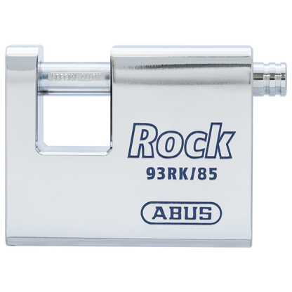 ABUS 93RK/85 Rock Steel Sliding Bolt Shutterlock Body Only Without Cylinder Accepts Scandinavian Oval Reversible Key System - Silver