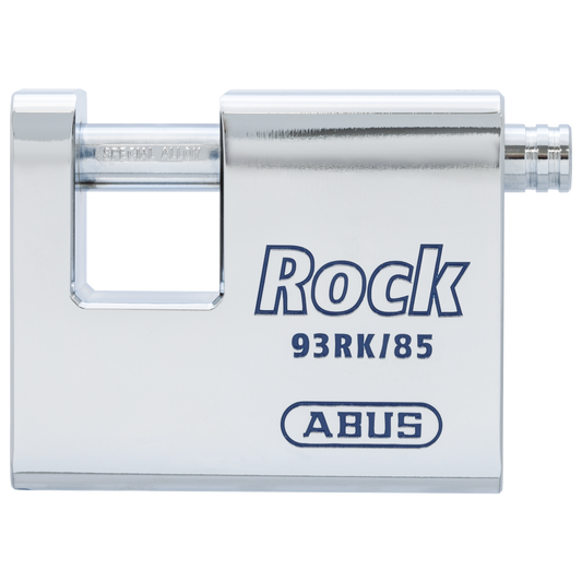 ABUS 93RK/85 Rock Steel Sliding Bolt Shutterlock Body Only Without Cylinder Accepts Scandinavian Oval Reversible Key System - Silver