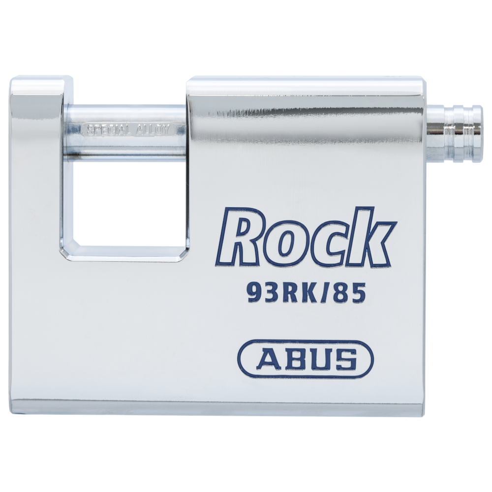 ABUS 93RK/85 Rock Steel Sliding Bolt Shutterlock Body Only Without Cylinder Accepts Scandinavian Oval Conventional Key System - Silver