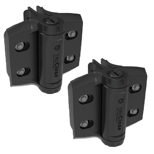 D&D Truclose Heavy Duty Hinges for Round Gate Frames & Posts TCHDRND2S3 Suits Round Gate Frame 48mm-51mm - Black
