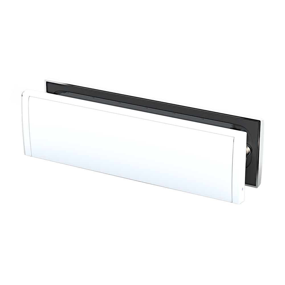 RUTLAND RLP Letterplate Set TS008 Security & Fire Rated Polished Nickel Ext/White Int - Polished Nickel / White