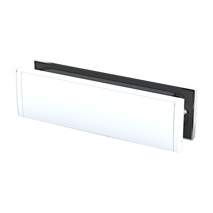 RUTLAND RLP Letterplate Set TS008 Security & Fire Rated Polished Nickel Ext/White Int - Polished Nickel / White