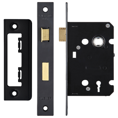 ERA Valiant 3 Lever Mortice Sashlock Square End 64mm Case Matt Keyed to Differ Display - Matt Black