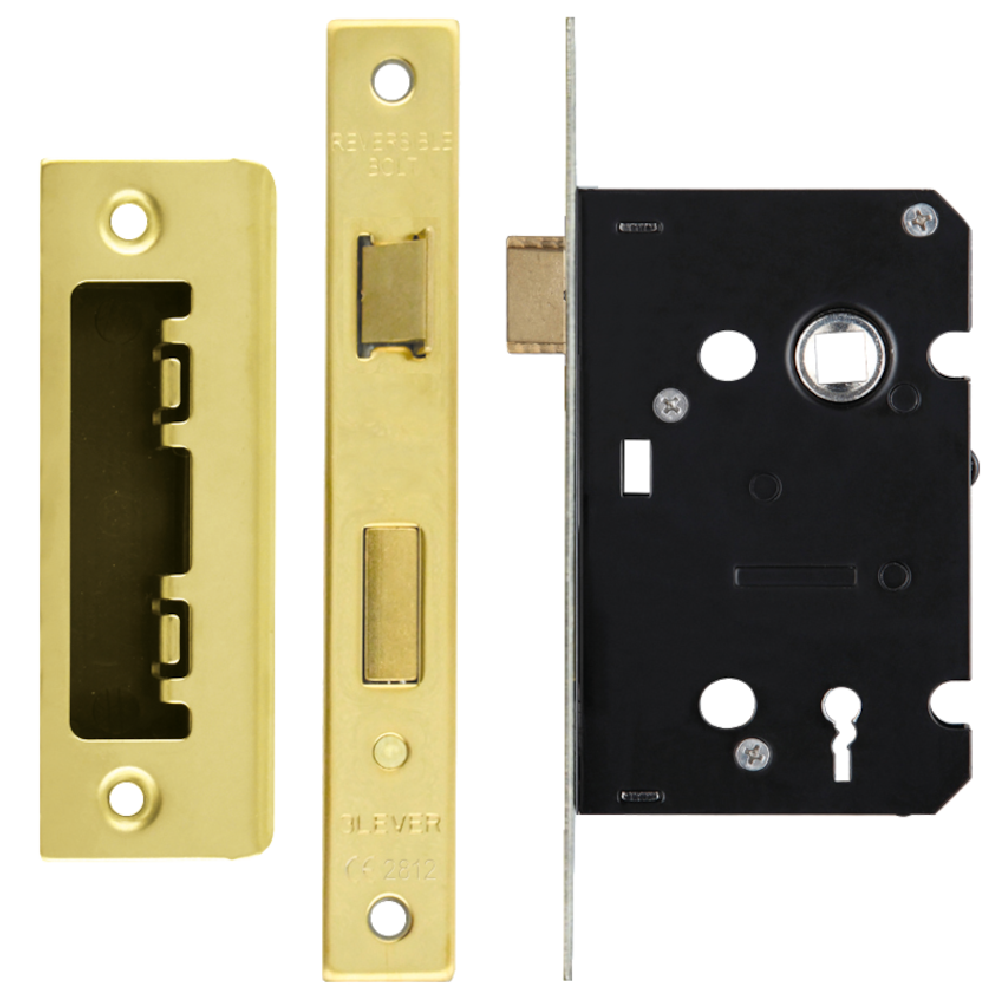 ERA Valiant 3 Lever Mortice Sashlock Square End 64mm Case Keyed to Differ Display - Polished Brass
