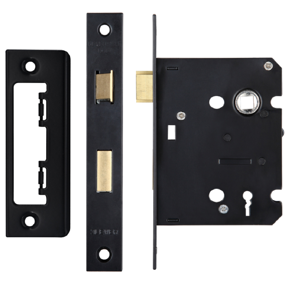 ERA Valiant 3 Lever Mortice Sashlock Square End 76mm Case Matt Keyed to Differ - Matt Black
