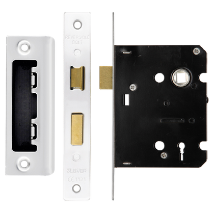 ERA Valiant 3 Lever Mortice Sashlock Square End 76mm Case Polished Keyed to Differ Display - Polished Stainless Steel