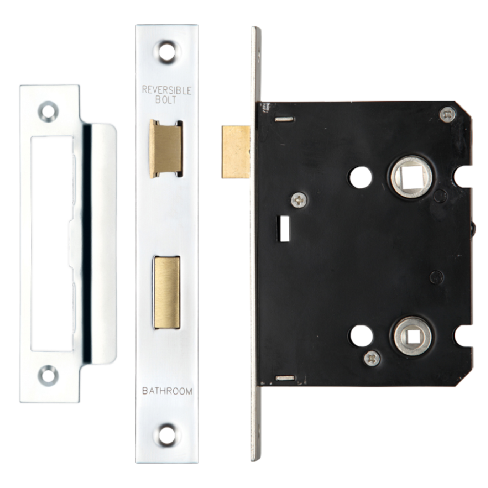 ERA Valiant Bathroom Lock Square End 76mm Case Polished Display - Polished Stainless Steel