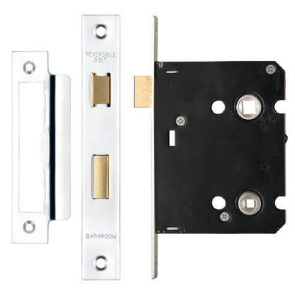 ERA Valiant Bathroom Lock Square End 76mm Case Polished Display - Polished Stainless Steel