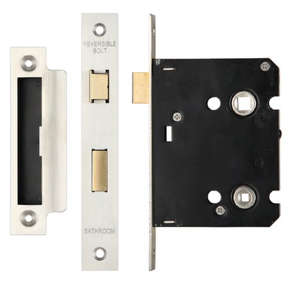 ERA Valiant Bathroom Lock Square End 76mm Case Satin Display - Satin Stainless Steel