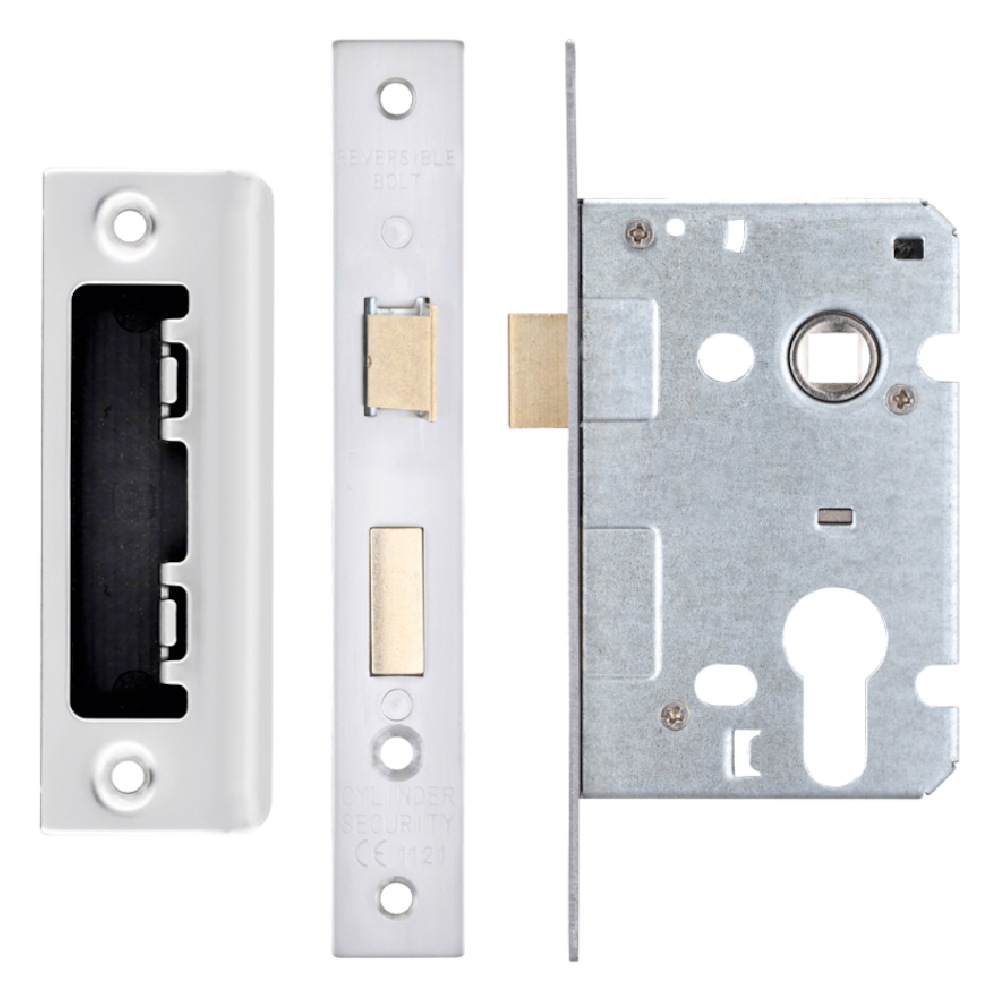 ERA Valiant Euro Mortice Sashlock Square End 64mm Case Satin - Satin Stainless Steel