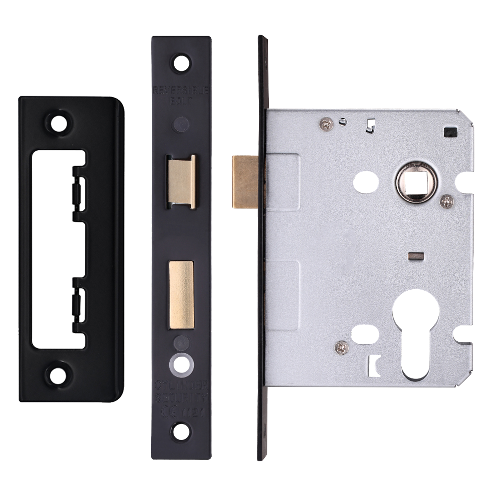 ERA Valiant Euro Mortice Sashlock Square End 76mm Case Black Matt Display - Matt Black