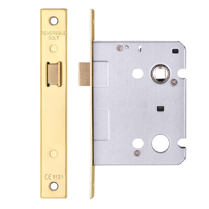 ERA Valiant Upright Latch Square End 76mm Case - Polished Brass