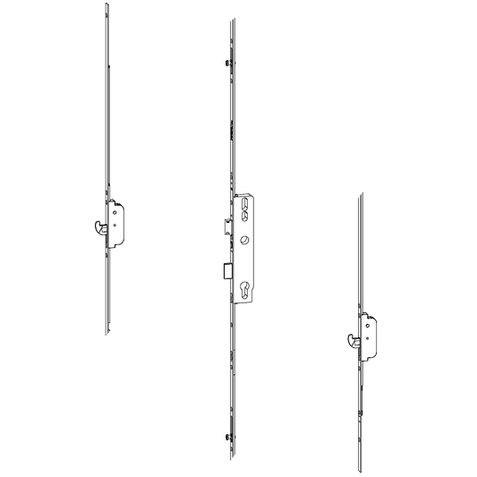 ROTO H650 35mm Backset Latch & Deadbolt Single Spindle With 2 Hooks & 2 V Cam (Mushroom) 2003562 35/92 2 Hook & 2 V Cam