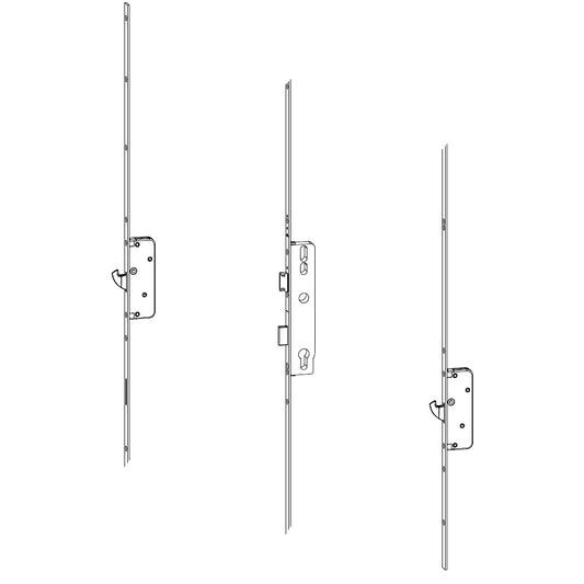 ROTO H650 35mm Backset Latch & Deadbolt Single Spindle With 2 Hooks 2005636 35/92 2 Hook
