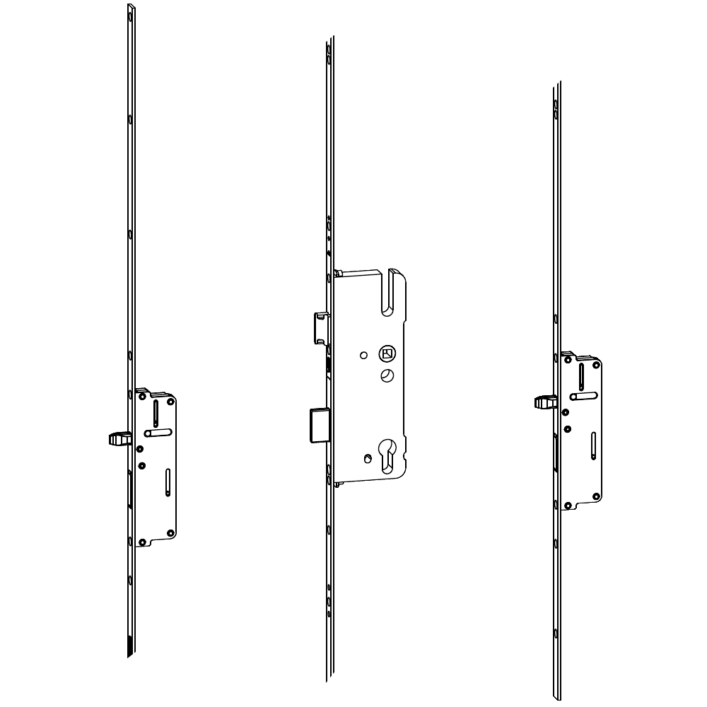 ROTO C600 45mm Backset Latch & Deadbolt Keywind With 2 Bolts 776558 45/92