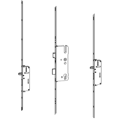ROTO C600 45mm Backset Latch & Deadbolt Keywind With 2 Bolts 776558 45/92