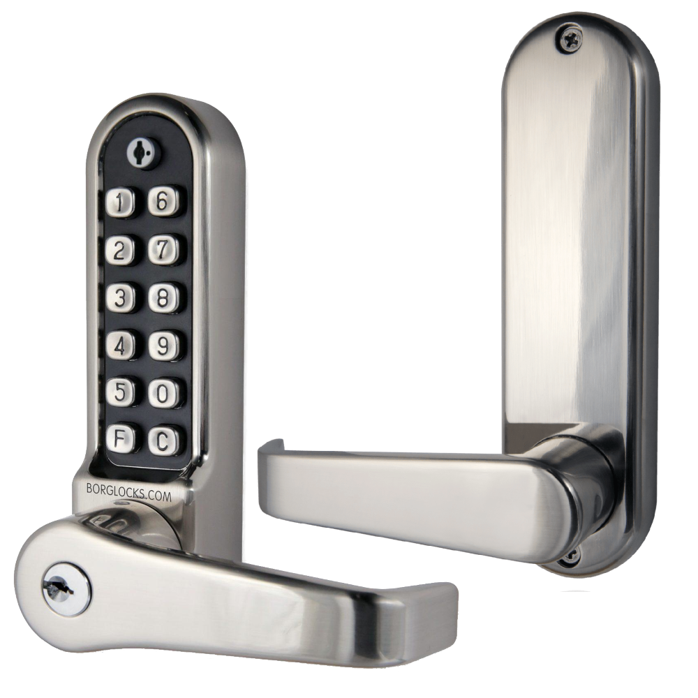 BORG LOCKS BL5701 ECP Digital Lock With 60mm Tubular latch & Key Override BL5701 ECP - Stainless Steel