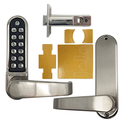 BORG LOCKS BL5701 ECP FT Digital Lock With 60mm Tubular latch & Key Override Fire Rated BSEN1634-1 BL5701 ECP FT - Stainless Steel