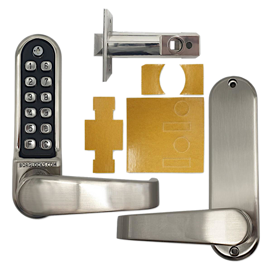 BORG LOCKS BL5701 ECP FT Digital Lock With 60mm Tubular latch & Key Override Fire Rated BSEN1634-1 BL5701 ECP FT - Stainless Steel