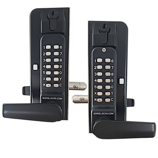 BORG LOCKS BL3435 KO ECP Marine Grade Digital Back To Back Gate Lock With Key Override BL3435 KO MG PRO ECP - Black (Marine Grade Pro)