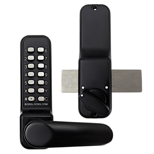BORG LOCKS BL4305 ECP Marine Grade Black Digital Lock With Rim Deadbolt BL4305 MG PRO ECP - Black (Marine Grade Pro)