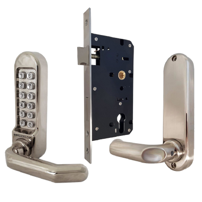 BORG LOCKS BL5003 FT Digital Lock With DIN Euro Profile 72mm Centres Sashlock Fire Rated BSEN1634-1 BL5003 FT - Stainless Steel