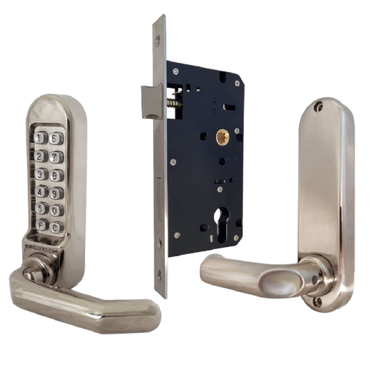 BORG LOCKS BL5003 FT Digital Lock With DIN Euro Profile 72mm Centres Sashlock Fire Rated BSEN1634-1 BL5003 FT - Stainless Steel