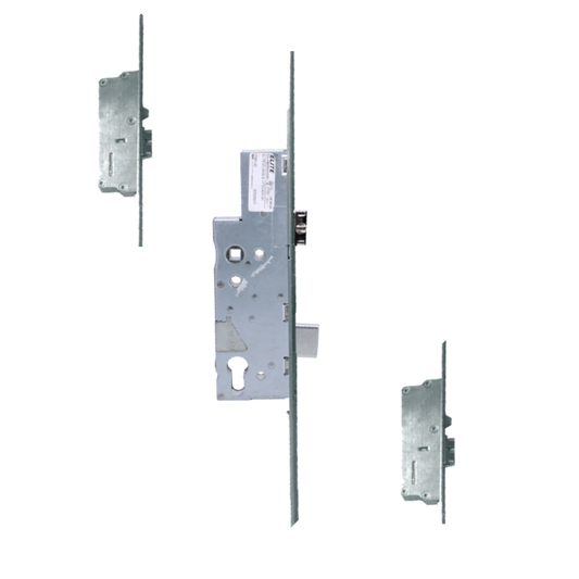 ELITE Key Wind Locking Lever Operated Latch & Deadbolt Single Spindle 20mm Faceplate - 2 Deadlocking Latch Bolts 45/92 Radius