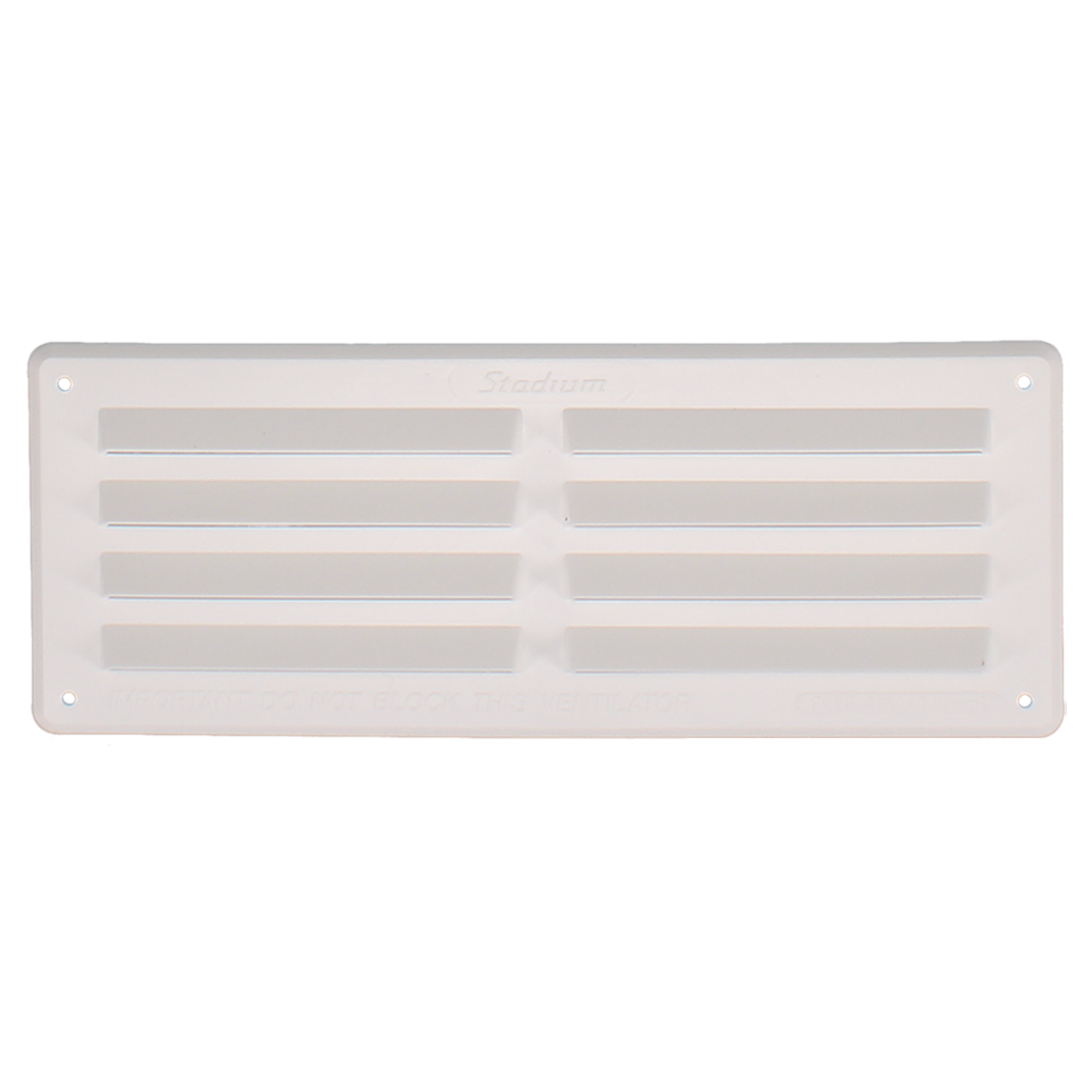 STADIUM Plastic Louvre Ventilator With Flyscreen 89mm H x 241mm W - White