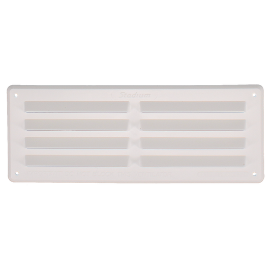 STADIUM Plastic Louvre Ventilator With Flyscreen 89mm H x 241mm W - White