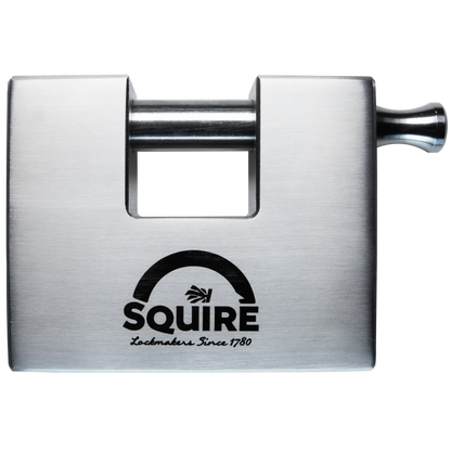 SQUIRE Stronghold ST75S Stainless Steel Container Sliding Shackle Padlock Carded - Stainless Steel