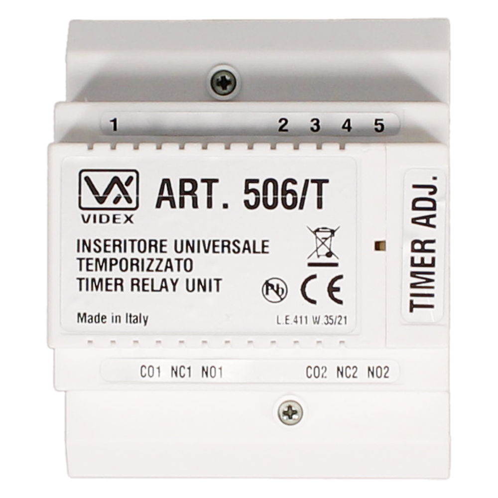 VIDEX 506T 12V/24V AC/DC Relay With Timer 506T - White