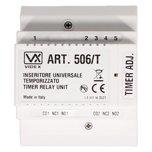 VIDEX 506T 12V/24V AC/DC Relay With Timer 506T - White