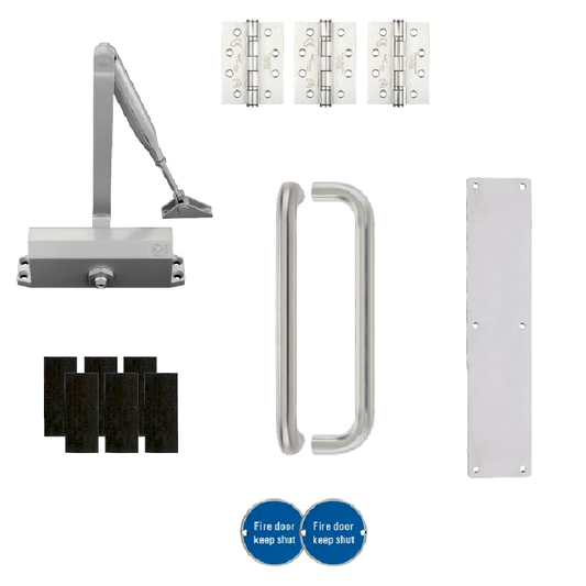 ZOO Architectural Fire Door Pack For Corridor Door (Non-Locking) KITA2-FDP-A2 Corridor Kit Non-Locking - Satin Stainless Steel