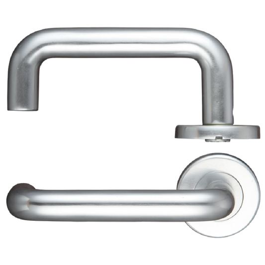 ZOO Return To Door Handle 19mm Lever On Round Rose Satin Anodised Aluminium