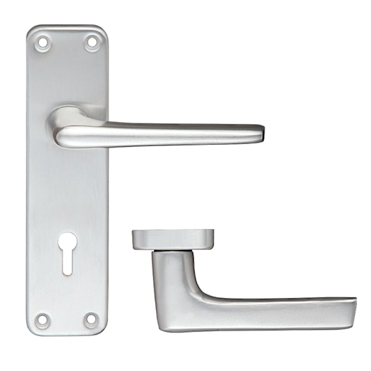 ZOO Lever Handle On Lever Lock Backplate Mortice Lever - Satin Anodised Aluminium