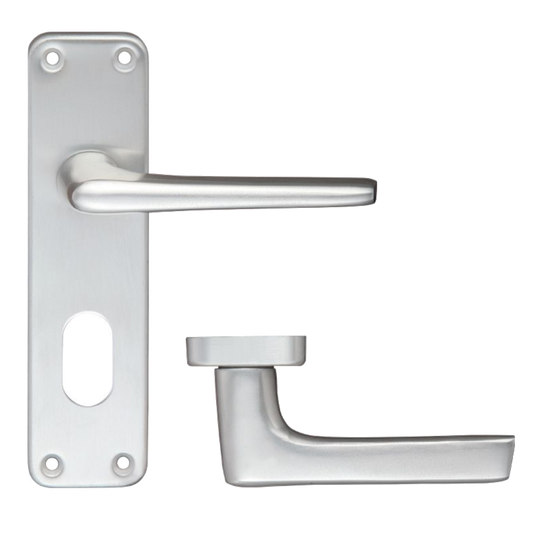 ZOO Lever Handle On Oval Lock Backplate Oval Lever - Satin Anodised Aluminium
