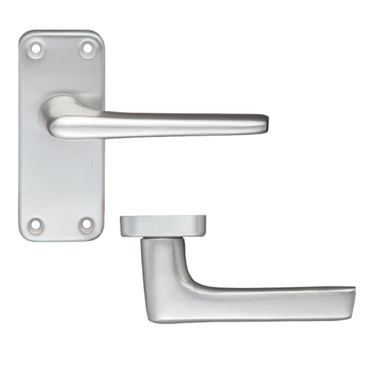 ZOO Lever Handle On Latch Backplate Latch Lever - Satin Anodised Aluminium