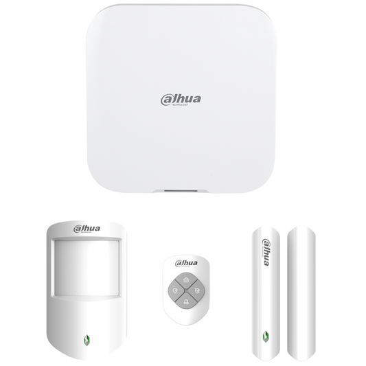 DAHUA Airshield Basic Alarm Kit Including Hub, 1 x PIR, 1 x Magnetic Contact and 1 x Key Fob Basic Kit - White