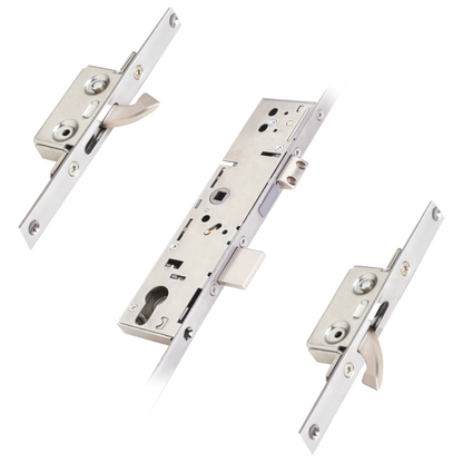 ERA Lever Operated Split Spindle Latch & Deadbolt 20mm Radius Faceplate With 2 Small Hooks 45/92